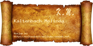 Kaltenbach Melinda névjegykártya